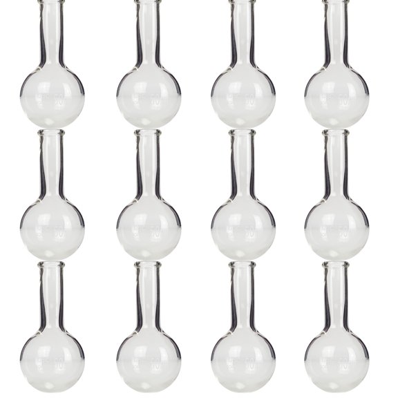 Flask Round-Bottom Florence Boiling Flask, Standard Neck, 50ml capacity. Made from Borosilicate Glass. Pack of 12 flasks.