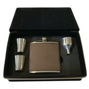 Flask Set | in Presentation Box Chestnut Brown Leather, 1