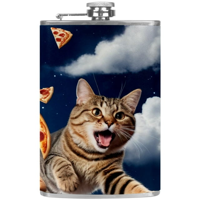 Flask with NeverLose Cap, Stainless Steel Hip Flask LeakProof Flask