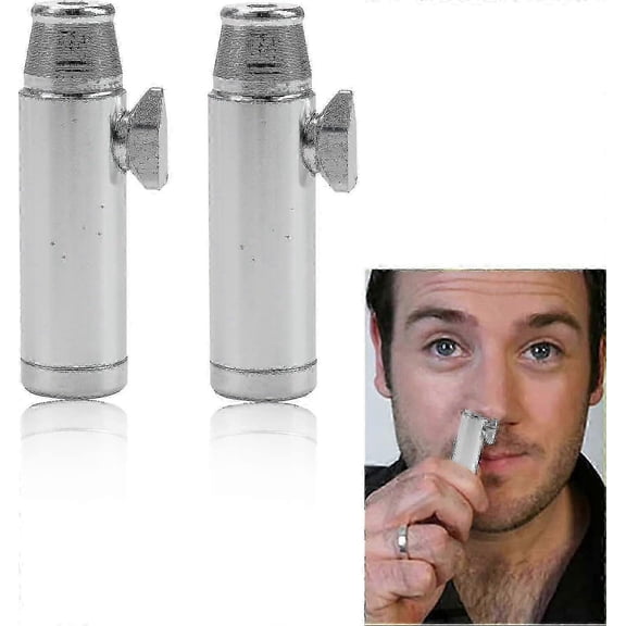 Flat 53mm Aluminum Snuff Dispenser Bottle - Discreet and Hygienic Design for Sniff Use