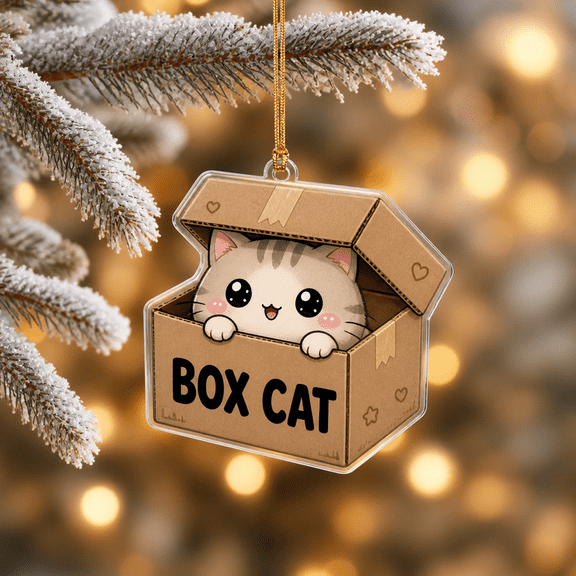 Flat Acrylic Ornament Kawaii Box Cat Tree Hanging for Cat Lovers