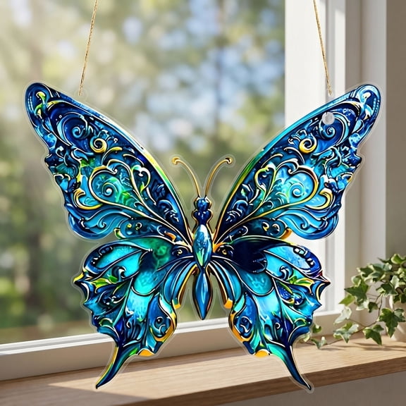 Flat Acrylic Wall Hanging Ornament,Sunlight Color Reflection Effect,Sturdy Chain Easy Hanging Setup,Shatterproof Long Lasting Material,Artistic Pendant for Window Balcony Living Room Holiday Gifting