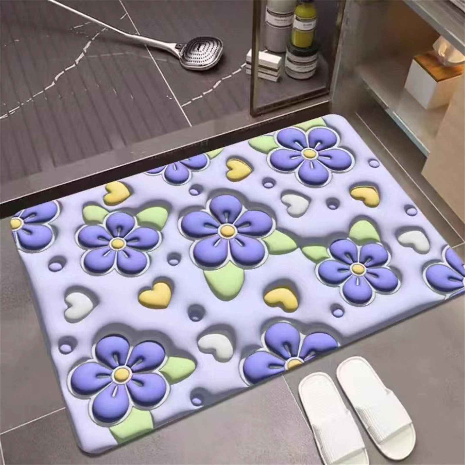 Flat And Three-dimensional Visual Carpet Style Bathroom Water ...