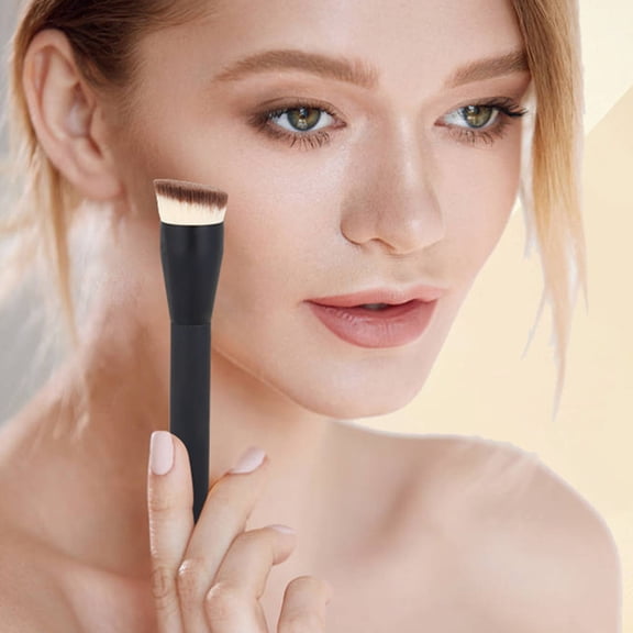 Flat Angled Foundation Brush Bionic Fiber for Seamless Liquid Cream Powder Makeup