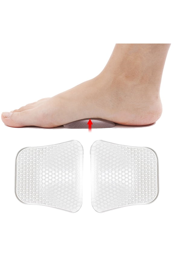 Flat Arch Support Pad for Men Women - Soft Silicone Half Pad Shoe Insoles - Massage Foot Cushions for Flat Feet - Reusable Orthotic Inserts for Comfort Walking Running