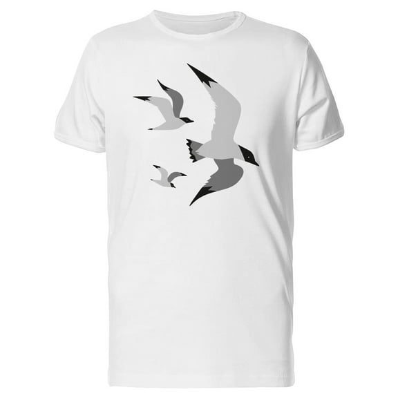 Flat Art Seagulls T-Shirt Men -Image by Shutterstock, Male XX-Large
