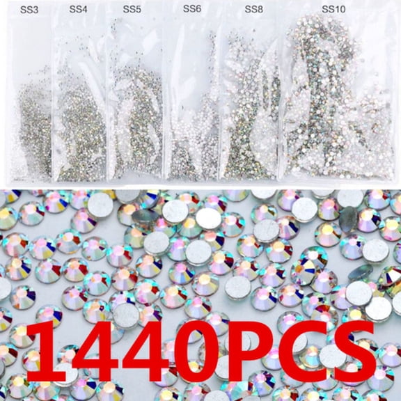 Flat Back Nail Art Rhinestones Glitter Diamond Shape 3D Tips DIY Sticker Decor