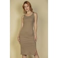 thumbnail image 1 of Flat Back Rib Sleeveless Tank Side Slit Bodycon Dress, 1 of 5