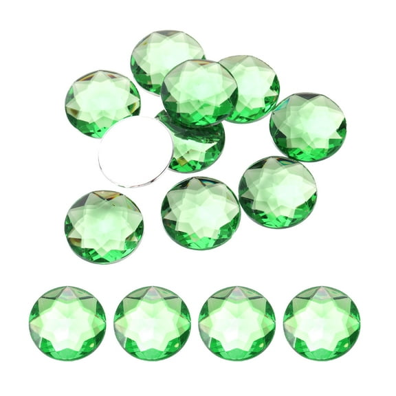 Flat Back Round Acrylic Rhinestones,40mm Green Flatback Crystal Rhinestones for Crafts Decoration 10Pcs
