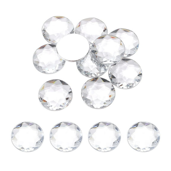 Flat Back Round Acrylic Rhinestones,40mm White Flatback Crystal Rhinestones for Crafts Decoration 10Pcs