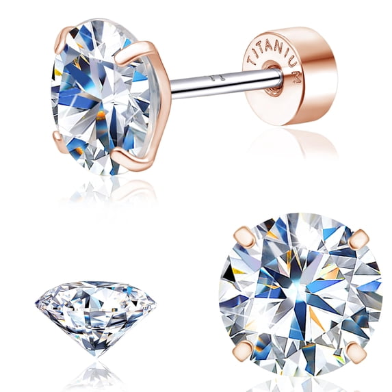 Flat Back Stud Earrings for Women Men, Moissanite Cartilage Studs Hypoallergenic Helix Earrings, Screw Back Tragus Earrings for M en Women