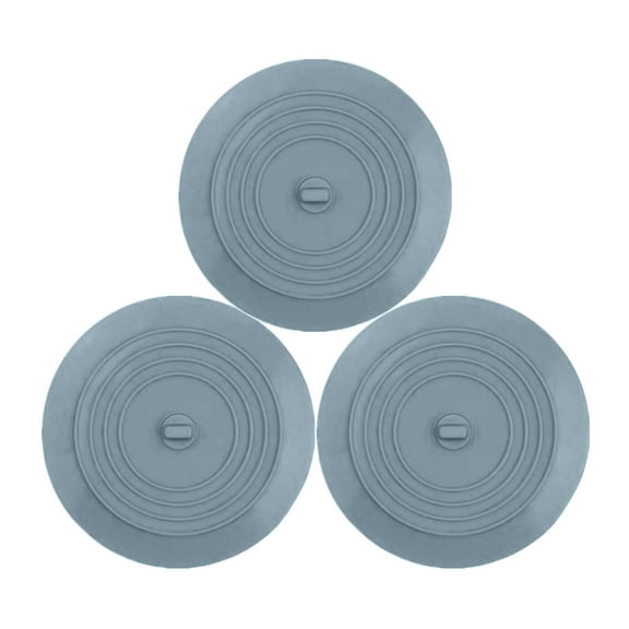 Flat Bathtub Stopper Plug - 6 Inch Soft Rubber Sink and Tub Drain Cover for Kitchen, Bathroom, Laundry (3 Pack)