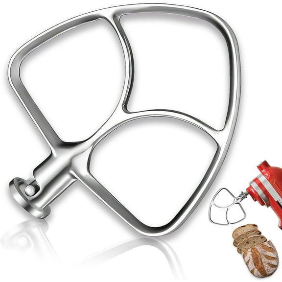 Flat Beater Compatible with KitchenAid 4.5-5 Quart Tilt-Head Stand Mixer,Stainless Steel Paddle Attachments Fits for Classic,Classic Plus and Artisan Mixer K45SS,KSM75,KSM90,KSM110,Mixing Accessories