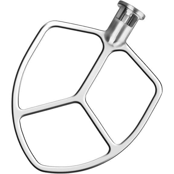 Flat Beater Compatible with KitchenAid 5-6 Quart Bowl-Lift Stand Mixer, airkitrep Polished Stainless Steel Paddle Attachment Replacement for Kitchen Aid Stand Mixers, Heavy Duty and Dishwasher Safe