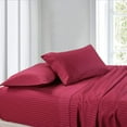thumbnail image 1 of Flat Bed Sheet 100% Egyptian Cotton [ Burgundy Stripe - King Size] Breathable, Easy to Wash 800 Thread Count 3Pc Flat Sheets - 102 Inches x 108 Inches, 1 of 4