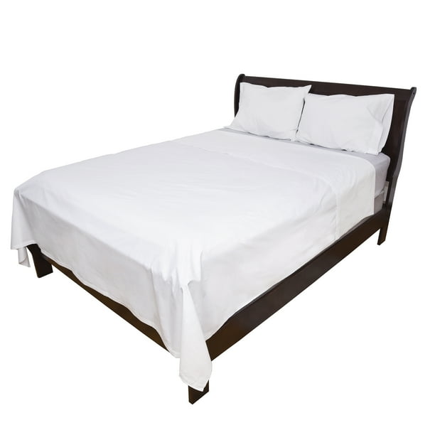 Pacific Linens Durable Flat Bed Sheet, White, Twin Size, 200 TC