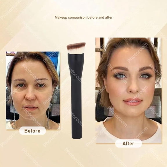 Flat Bevel Head Foundation Brush for Flawless Concealer Application and Facial Cleansing
