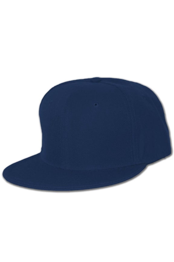 Flat Bill Adjustable Baseball Hat Cap, Navy