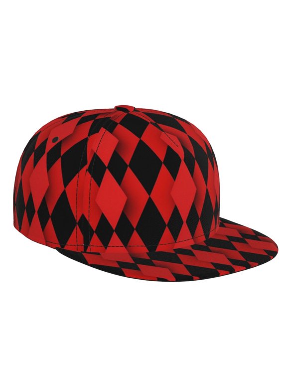 Flat Bill Baseball Cap Harlequin Art Hip Hop Snapback Hat for Men Women