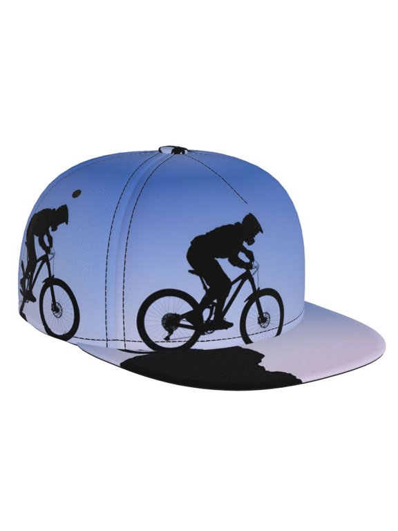 Flat Bill Baseball Cap Mountain Biking Hip Hop Snapback Hat for Men Women