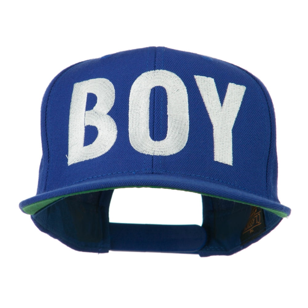 Flat Bill Hip Hop Casual Boy Embroidered Cap - Royal OSFM - Walmart.com