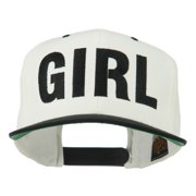 Flat Bill Hip Hop Casual Girl Embroidered Cap - Natural Black OSFM
