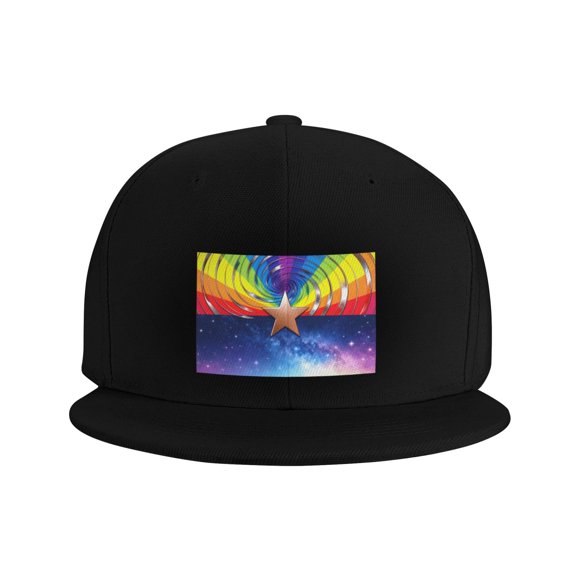 Flat Bill Snapback Hats for Men Women Arizona Flag Gay Pride Hip Hop Style Plain Baseball Cap Black