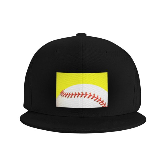 Flat Bill Snapback Hats for Men Women Softball Baseball Hip Hop Style Plain Baseball Cap Black