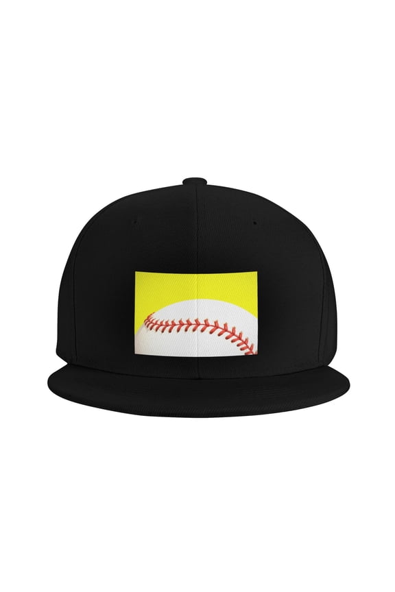 Flat Bill Snapback Hats for Men Women Softball Baseball Hip Hop Style Plain Baseball Cap Black