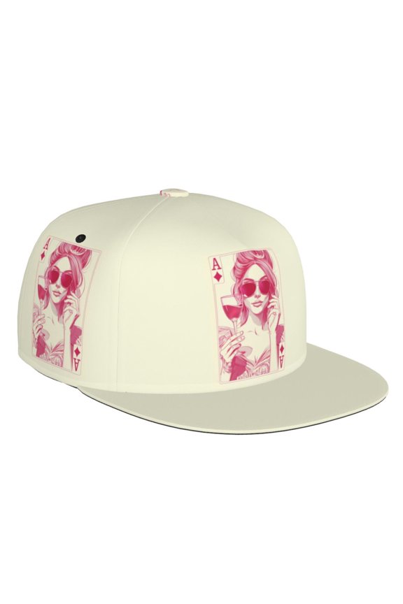 Flat Bill Trucker Hats for Women Men - Ace Of Diamonds Lady Adjustable Flat Baseball Cap Snapback Hats Dad Hats for Men