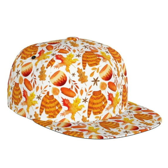 Flat Bill Trucker Hats for Women Men - Autumn Sweater Warmth Adjustable Flat Baseball Cap Snapback Hats Dad Hats for Men
