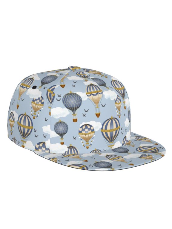 Flat Bill Trucker Hats for Women Men - Balloon Vintage Adjustable Flat Baseball Cap Snapback Hats Dad Hats for Men