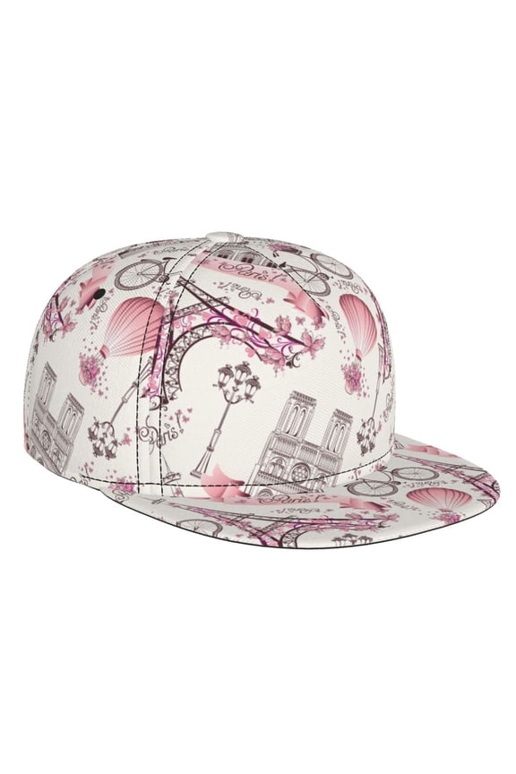 Flat Bill Trucker Hats for Women Men - Bike Pattern Artistic Adjustable Flat Baseball Cap Snapback Hats Dad Hats for Men
