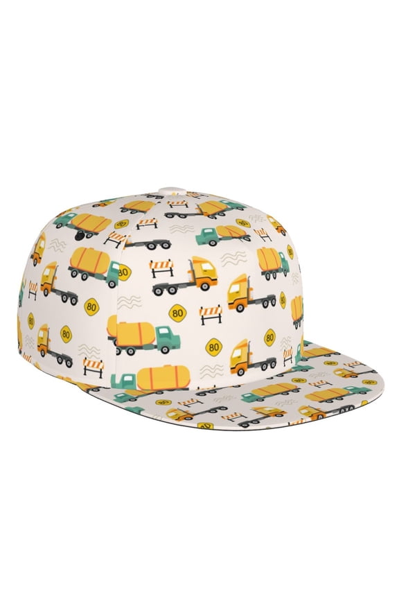 Flat Bill Trucker Hats for Women Men - Cars Adjustable Flat Baseball Cap Snapback Hats Dad Hats for Men