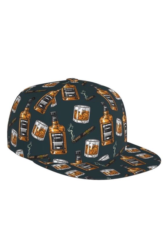 Flat Bill Trucker Hats for Women Men - Cigar Adjustable Flat Baseball Cap Snapback Hats Dad Hats for Men