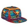 thumbnail image 1 of Flat Bill Trucker Hats for Women Men - Colorful Textured Chihuahua Adjustable Flat Baseball Cap Snapback Hats Dad Hats for Men, 1 of 7
