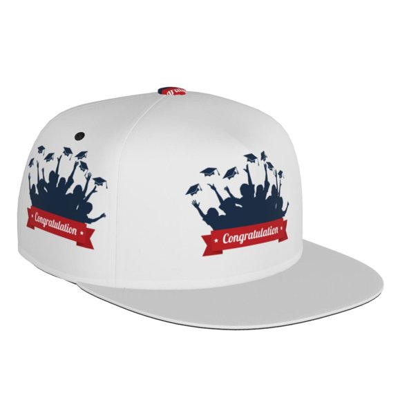 Flat Bill Trucker Hats for Women Men - Congratulation Graduate Adjustable Flat Baseball Cap Snapback Hats Dad Hats for Men