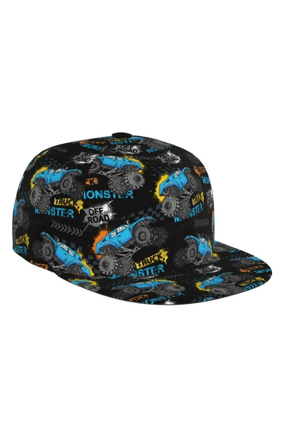 Flat Bill Trucker Hats for Women Men - Cool off-road vehicle Adjustable Flat Baseball Cap Snapback Hats Dad Hats for Men