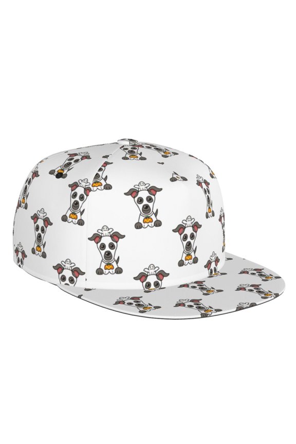 Flat Bill Trucker Hats for Women Men - Cute Dog Puppy Paradise Adjustable Flat Baseball Cap Snapback Hats Dad Hats for Men