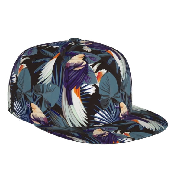 Flat Bill Trucker Hats for Women Men - Cute Sharp Billed Bird Plant Adjustable Flat Baseball Cap Snapback Hats Dad Hats for Men