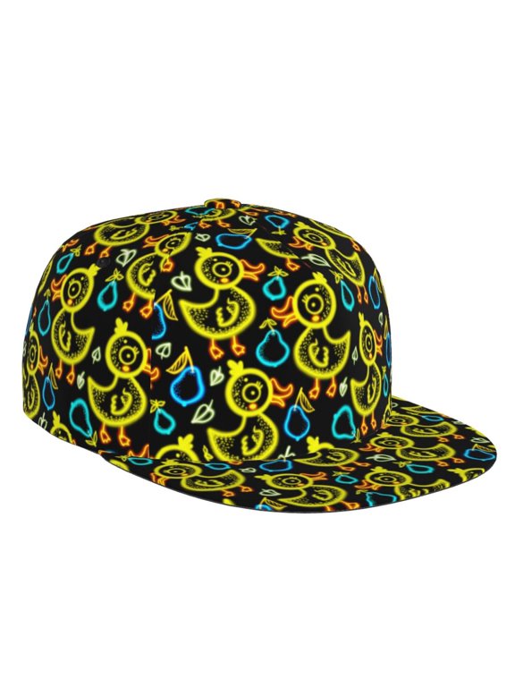 Flat Bill Trucker Hats for Women Men - Ducks1 Adjustable Flat Baseball Cap Snapback Hats Dad Hats for Men