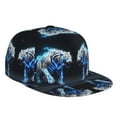 thumbnail image 1 of Flat Bill Trucker Hats for Women Men - Futuristic Blue Light White Tiger Adjustable Flat Baseball Cap Snapback Hats Dad Hats for Men, 1 of 7