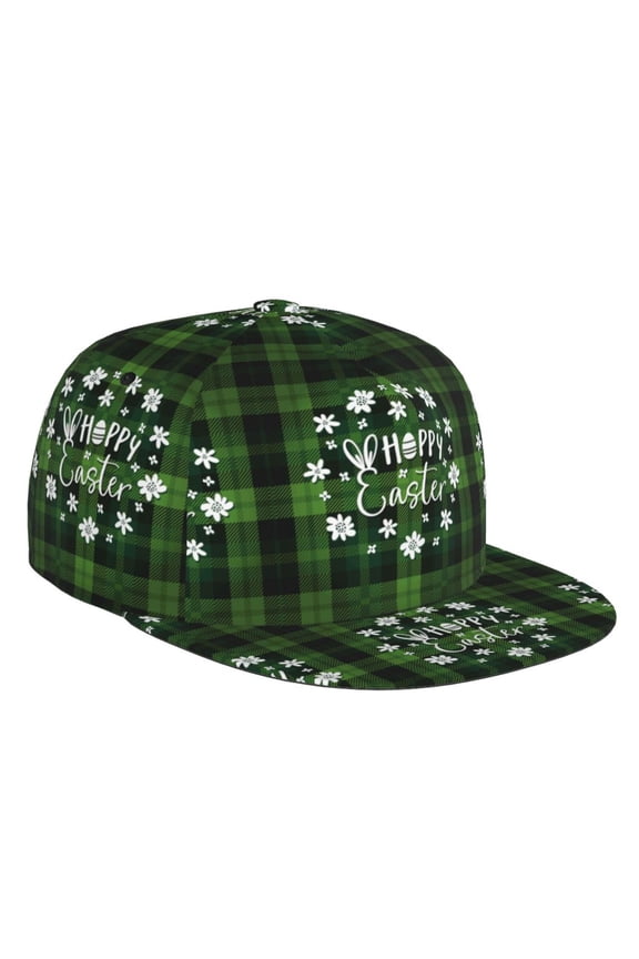 Flat Bill Trucker Hats for Women Men - Happy Easter Adjustable Flat Baseball Cap Snapback Hats Dad Hats for Men