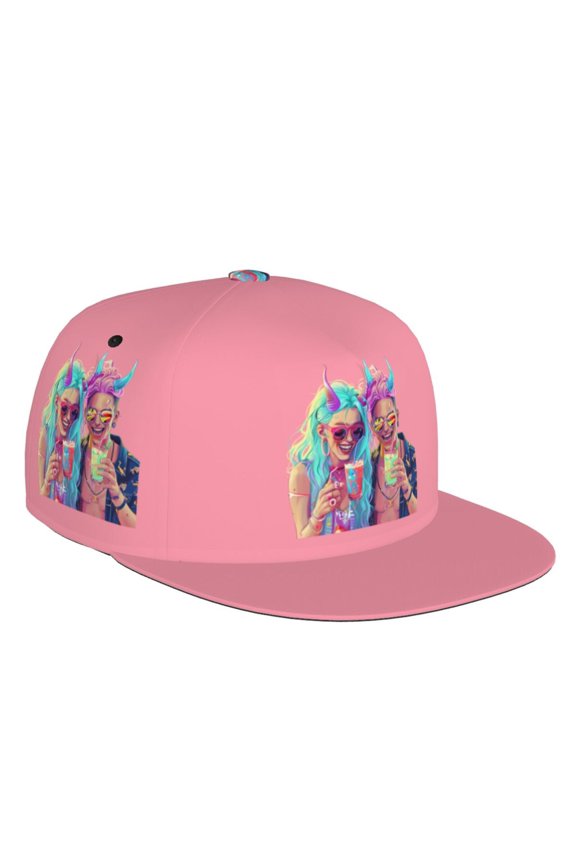 Flat Bill Trucker Hats for Women Men - Hip Hop People No.108 Adjustable Flat Baseball Cap Snapback Hats Dad Hats for Men