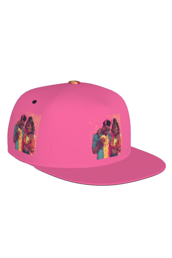 Flat Bill Trucker Hats for Women Men - Hip Hop People No.109 Adjustable Flat Baseball Cap Snapback Hats Dad Hats for Men