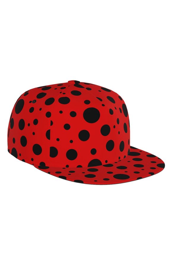 Flat Bill Trucker Hats for Women Men - Ladybug Pattern Adjustable Flat Baseball Cap Snapback Hats Dad Hats for Men
