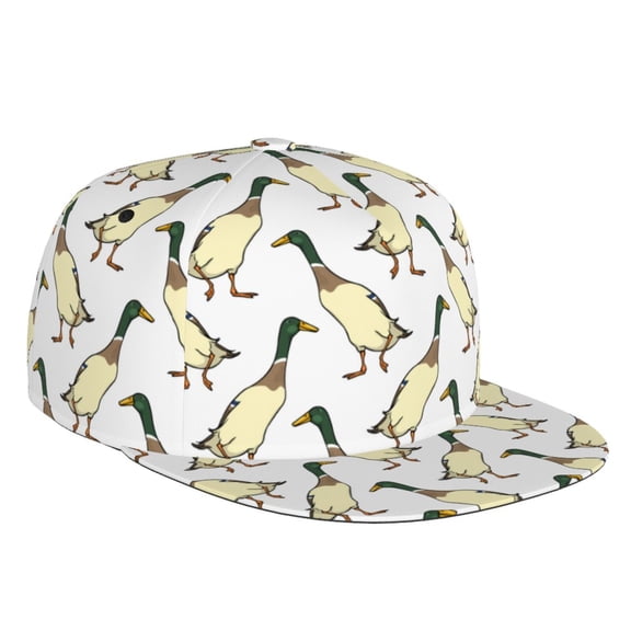 Flat Bill Trucker Hats for Women Men - Mallard Ducks Adjustable Flat Baseball Cap Snapback Hats Dad Hats for Men