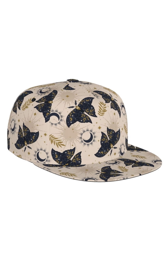 Flat Bill Trucker Hats for Women Men - Ramadan moth Adjustable Flat Baseball Cap Snapback Hats Dad Hats for Men
