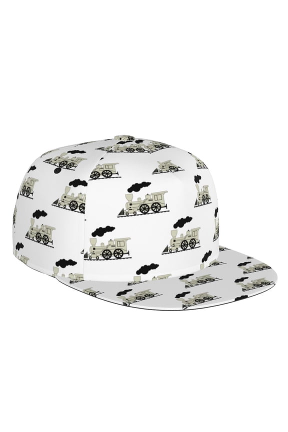 Flat Bill Trucker Hats for Women Men - Train carrying Adjustable Flat Baseball Cap Snapback Hats Dad Hats for Men