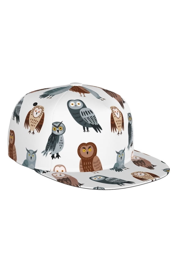 Flat Bill Trucker Hats for Women Men - Ugly Dorky Owl Adjustable Flat Baseball Cap Snapback Hats Dad Hats for Men